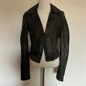 GUESS Women’s Studded Leather Jacket